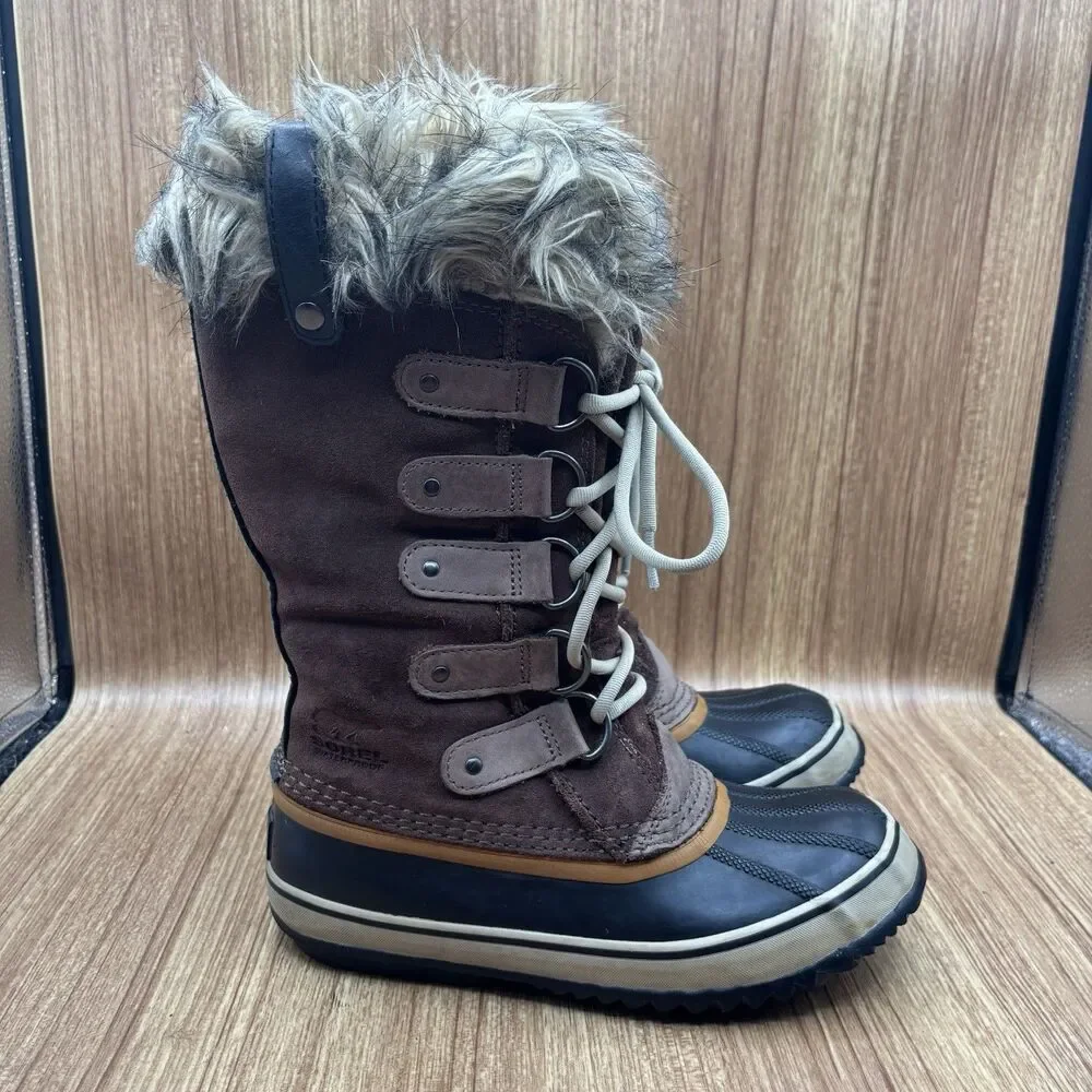 Sorel Joan of Arctic Snow Brown Waterproof Leather Boots NL1540 Women’s Size 6‎